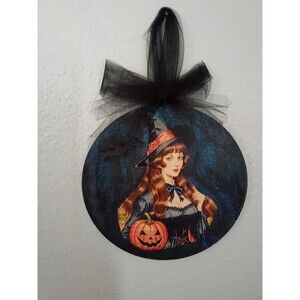 Handcrafted witch Halloween Decor